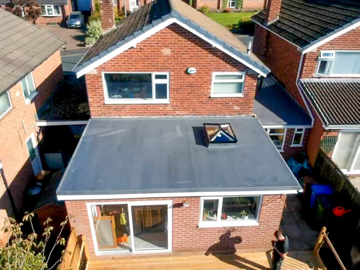 GRP flat roof with Velux lantern Stockport