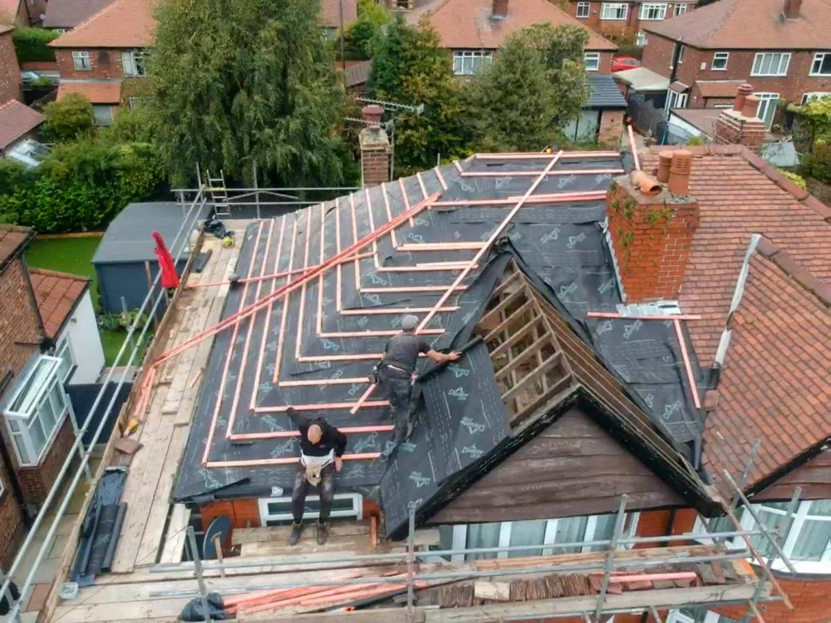 Roof repair work in progress Stockport